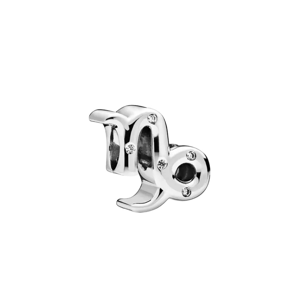 Capricorn sterling silver charm with cle