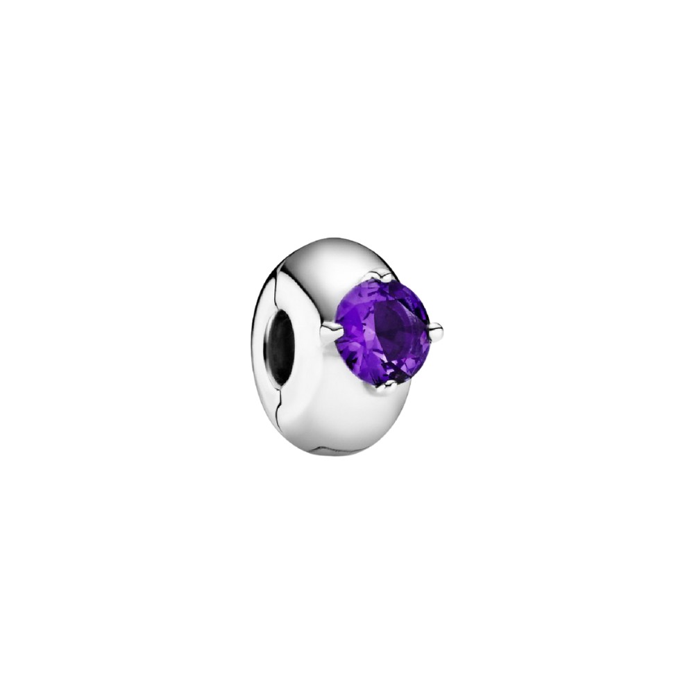 Sterling silver clip with royal purple c