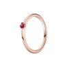 Pandora Rose ring with red cubic zirconi