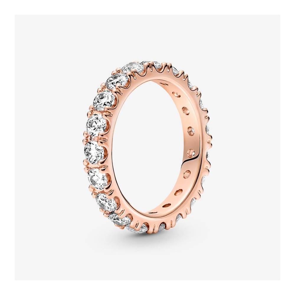 14k Rose gold-plated ring with clear cub